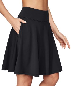 20" Knee Length Skorts Skirts for Women with Pockets Tennis Skirt High Waisted Golf Skirts for Women Casual Athletic